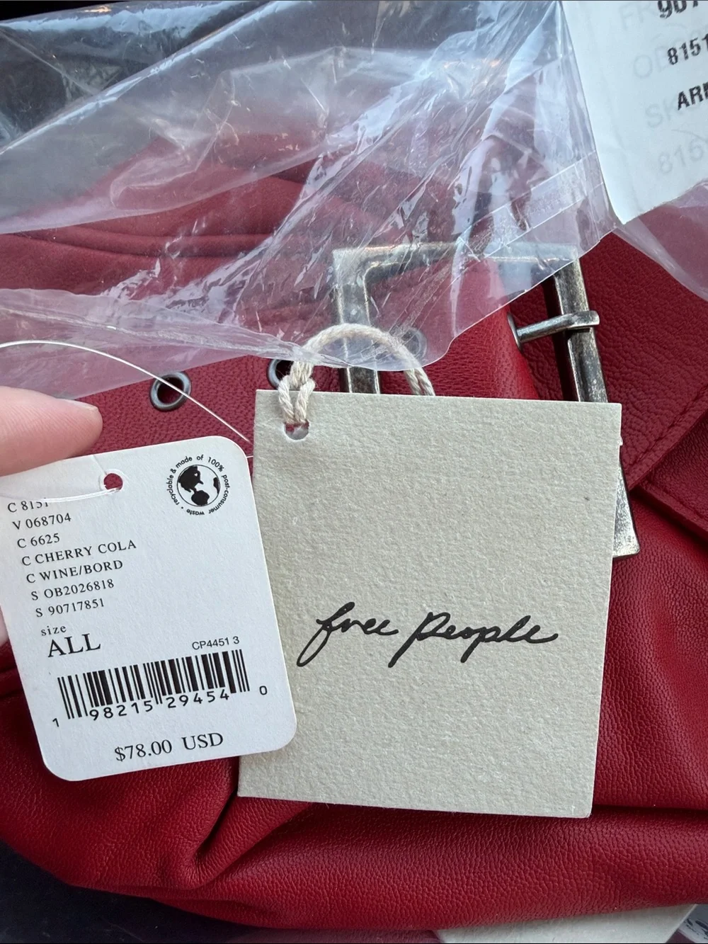Free People Red Arm Candy Bag